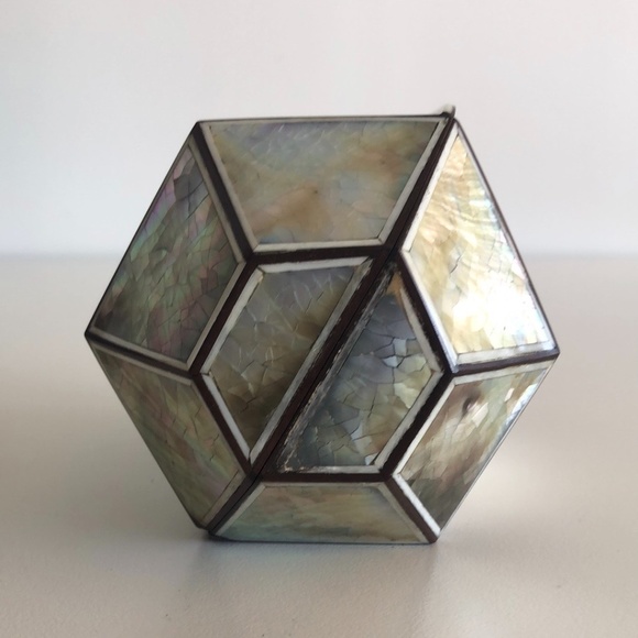 Celestina Mother of Pearl Geometric Clutch - Picture 7 of 10